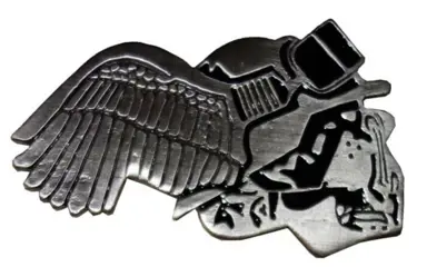 Buckle / gesp " Schedel met motorhelm gevleugeld "
