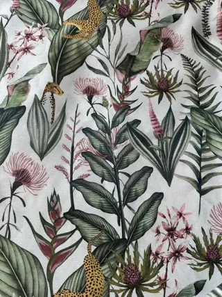 600 x 140 cm - Sanderson gestileerde bladeren retro jungle stijl - Katoen - 21e eeuw