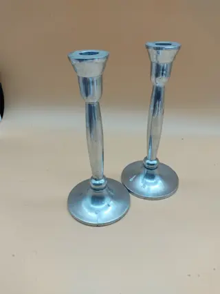 paar kandelaars (2) - Verzilverd
