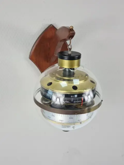 Barometer / Hygrometer / BGM / Duitsland 1960 - Hout / Messing ( kleurig ) / Plexiglas