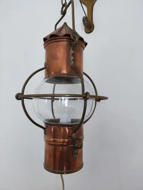 Bijzondere hanglantaarn - Glas, Koper