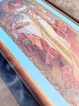 after Alphonse Mucha - - 1 Wandspiegel "De vier Jaargetijden" - Kristal (1) - Glas