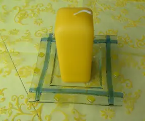 KAARSEN KOLOM DECORATIEF GEEL vierkant 4,5 CM, 12 stuks (29