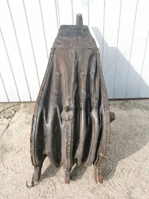 Grote smeedbalg - Hout en leer