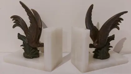 Boekensteunen (2) - Marmer, Zamak