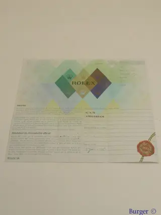 Rolex Warranty Certificate Ref: 116261