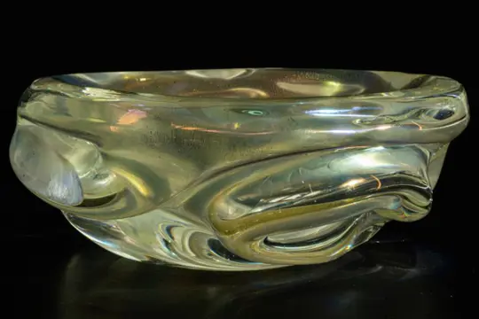 Murano - Mid Century Design Schaal Met Bladgoud - Ø 17 cm / 1,7 kg - Glas