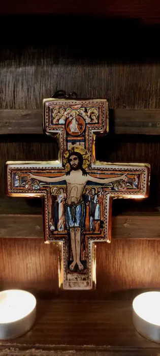 Altaar gewijd aan St. Franciscus (2) - Volkskunst - Hout, Porselein