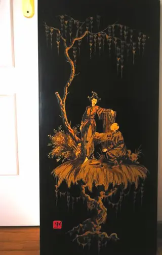 Altaarstuk, Snijwerk - Hout, Lak