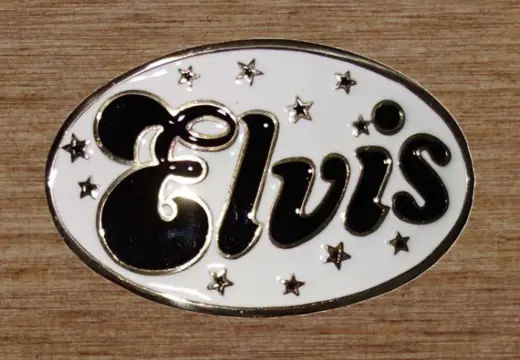 Elvis buckle " Elvis " Wit / zwart / goudkleurig