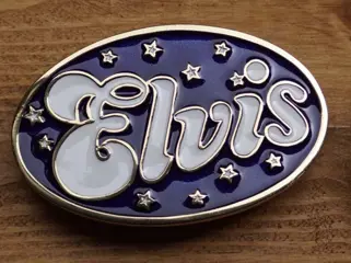 Elvis buckle " Elvis " Blauw / wit
