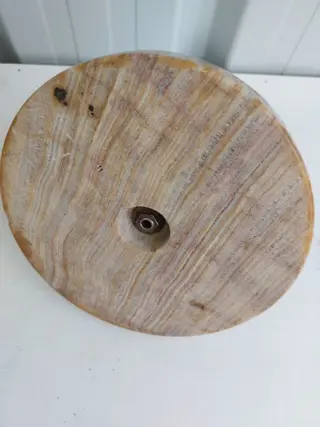 Voet voor staander of lamp, Dolfijn op marmer voet. (1) - Marmer, messing