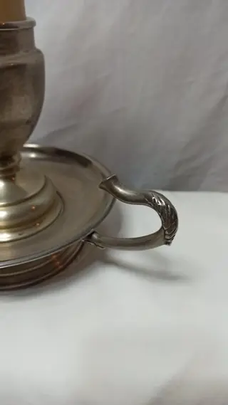 Kandelaar (1) - Art Nouveau - Messing, was-