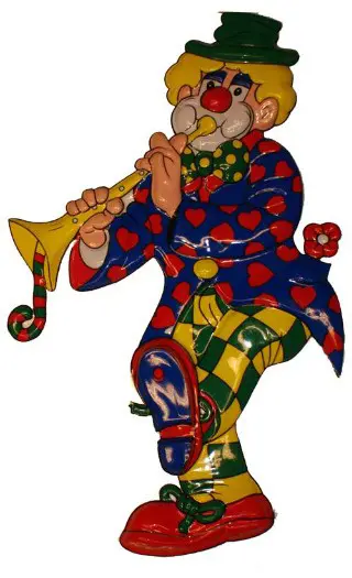 Decoratie " Clown met trompet "