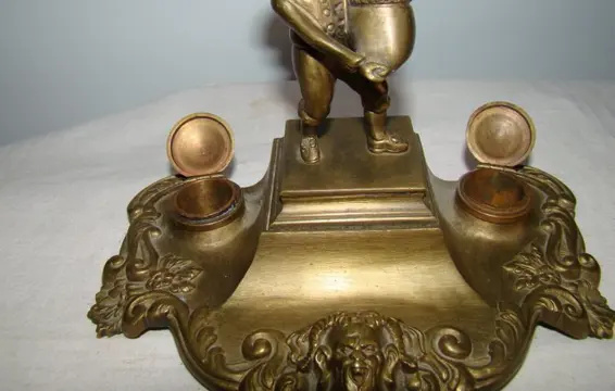 dubbele inktpot (1) - Barok - Brons