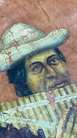 painting on animal skin - Leder