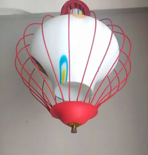 Angelo Lelli - Kroonluchter (1) - Art Nouveau - Glas, IJzer (gegoten/gesmeed)