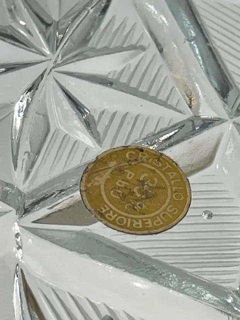 kristal fruitschaal op onyx voet - cristalio superiore - kristal, onyx, legering