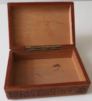 Antieke leren doos bewerkt verguld (wapen Medici Florence Italië) - Hout, Ceder, Leer, zijde