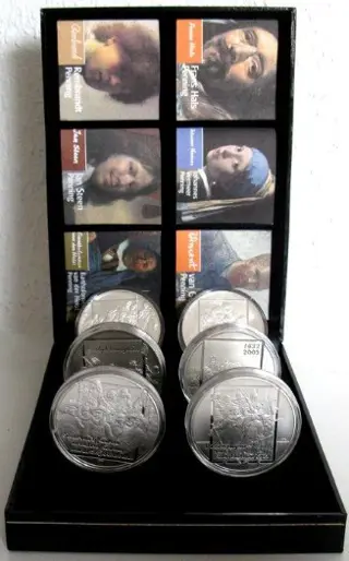 Rare 6 Dutch master painters on Sterling silver tokens
