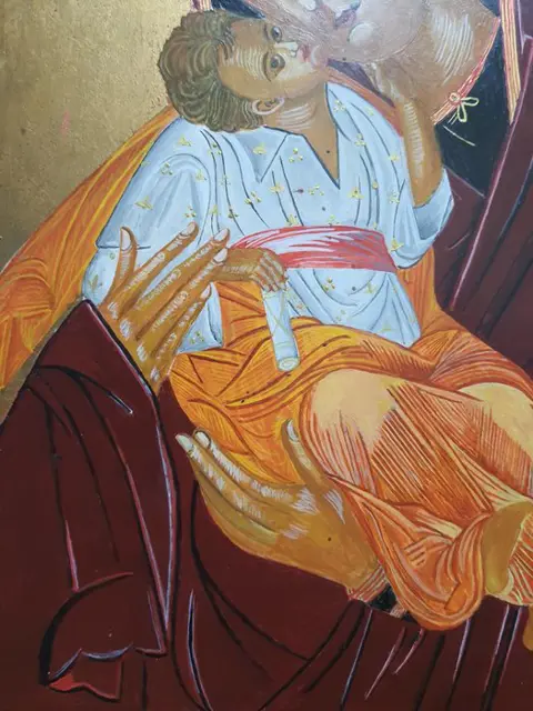 Icoon - Madonna met Kind - 34x24,5 cm (1) - Hout