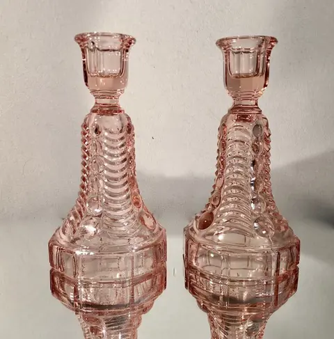 Charles Graffart & René Delvenne - Val Saint Lambert - Kandelaars "Edward" (2) - Glas