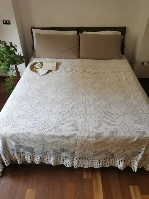 Handgemaakte sprei - 256 x 236 cm - Katoen - Tweede helft 20e eeuw