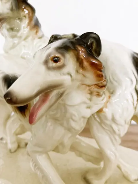 Cortendorf - Beeldje Paar Greyhounds Honden Borzoi - Keramiek