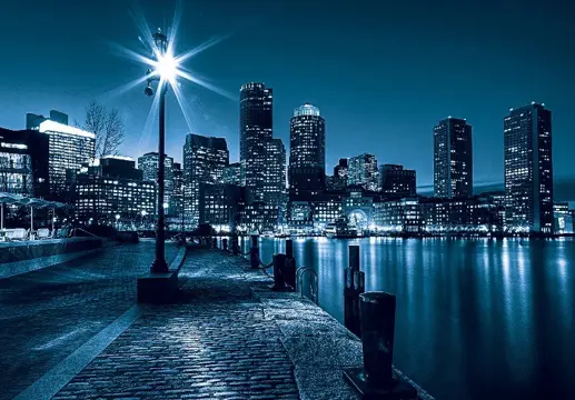 New York by Night fotobehang, New York behang