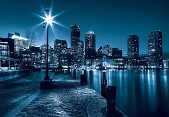 New York by Night fotobehang, New York behang