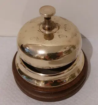 Hotelbel, Receptiebel - Hout, Messing