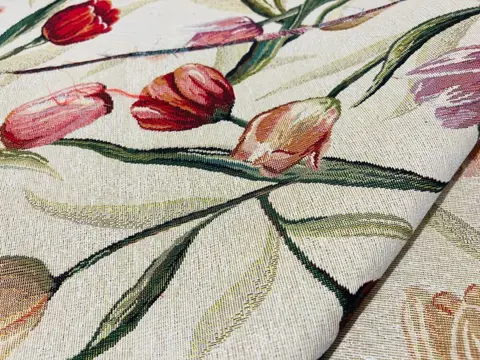 5,00 x 1,40 meter!!! Elegante veelkleurige gobelin stof - Hars/polyester, Katoen - 21e eeuw