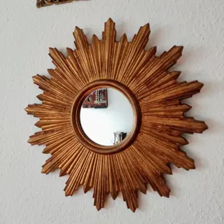 Zonnespiegel - Ø 43 cm (1) - Glas, Hout