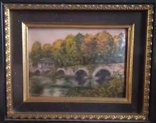 Daniel Chazelas - Limoges - Limoges Emaille schilderij, Pont Saint Etienne - Emaille op koper