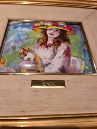 Renoir - Galeria de Arte El Greco - schilderen email, in de stijl van Limoges (1) - Emaille / hout / stof / metaal