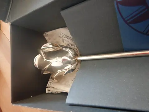 Marcello Giorgio - bloem, papaver (1) - Zilver gelamineerd