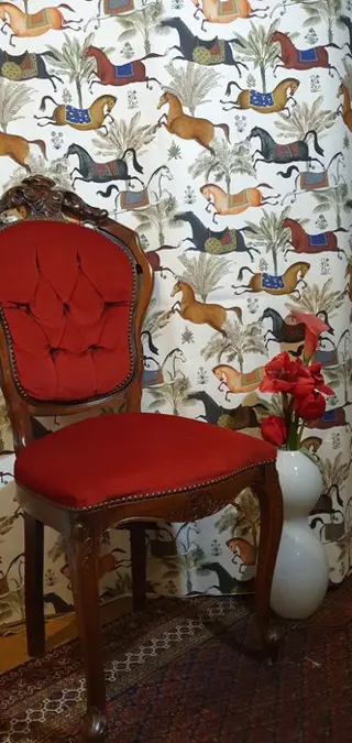 Zeldzame stof met paarden 300x280cm - oosters - Katoen - 21e eeuw