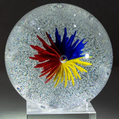 Margot Thomson - Caithness - Presse-papier "Sunburst" (Ltd. Editie) - Ø 8,1 cm - Glas