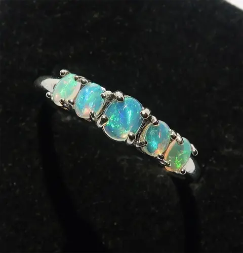 Welo Opaal versierde geloofsring - .925 zilver, Spirituele verheffing en hulp bij meditatie