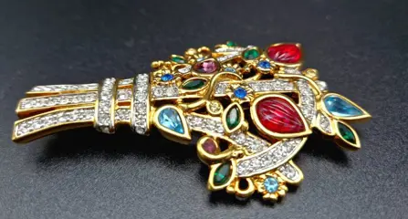 Swarowski boeket bloemen broche - Kristal