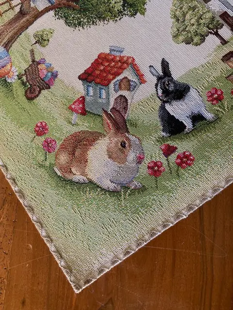 100 x 100 cm - Pasen middelpunt in San Leucio wandtapijt - Volkskunst - katoen mix - 21e eeuw