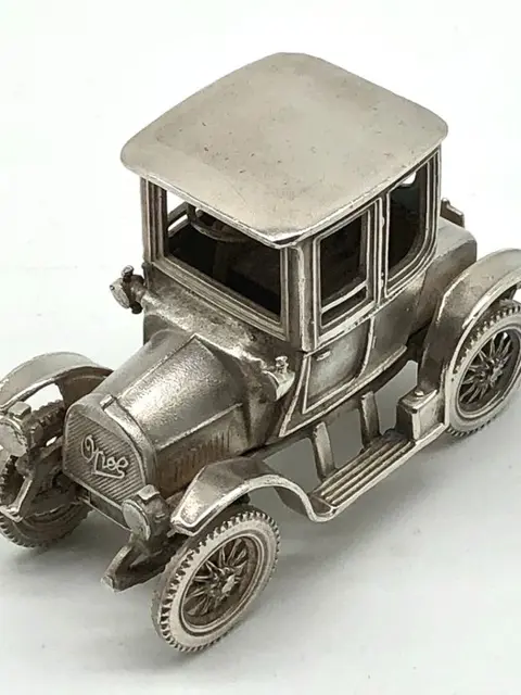 No reserve-Uno.A.Erre ca.1926 - Zeer grote,zware antieke zilveren miniatuur Oldtimer Opel - .925 zilver