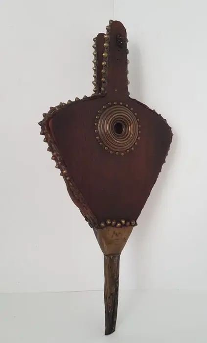 Zeldzame blaasbalg met engel - Hout