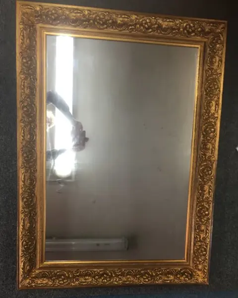 Grote barokke lijst met spiegel, verguld (1) - Hout, Verguld, Spiegel
