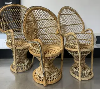 Pauwen poppen stoeltjes (3) - Romantisch - rotan