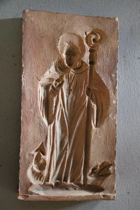 Stenen gietvorm voor wassen afbeeldingen van Sint Magnus - Steen