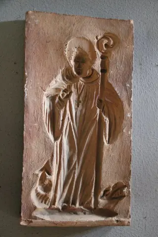 Stenen gietvorm voor wassen afbeeldingen van Sint Magnus - Steen