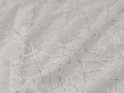 Prachtig dubbelzijdig Devorè gordijn - 660 x 300 cm - Organza & Viscose - 2015