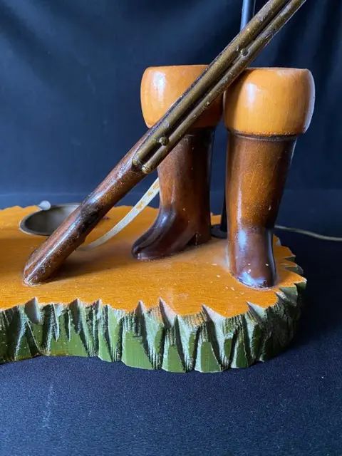 asbak pennenhouder lamp (1) - hout en metaal