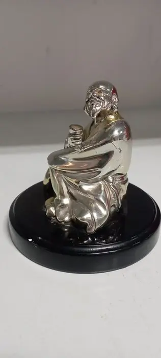 Andros Preziosi - Giapponese Meditativo & Pavone Brillante - Beeldjes - Art Nouveau - Zilver gelamineerd